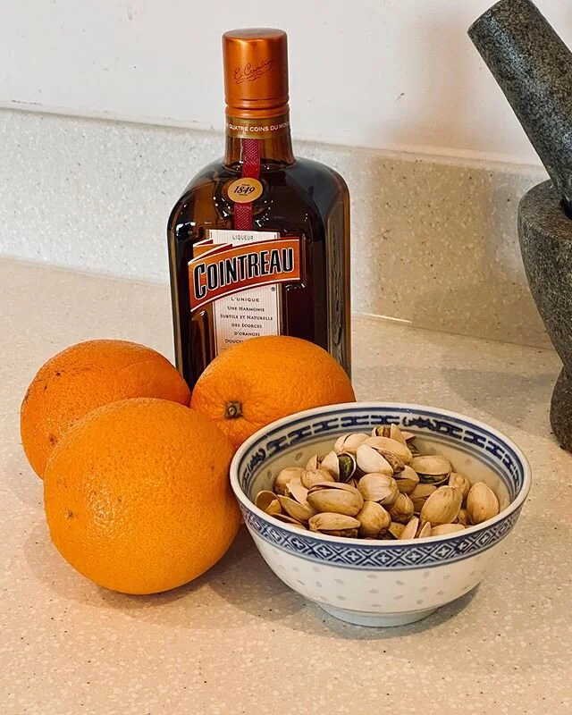 In this week&rsquo;s blog you&rsquo;re going to need oranges, Cointreau, and pistachios. Can you guess what it is? #comfortkitchen #oranges #pistachio #cointreau