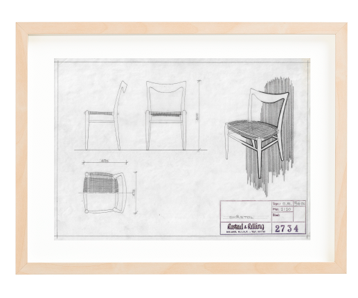 Sigurd Resell. Signed 1956. Made for Gustav Bahus. Ca. A4 size. Pencil. Mounted on 30x40 cm backing board. Price NOK 4000