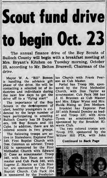 "Scout Fund Drive to begin Oct. 23"