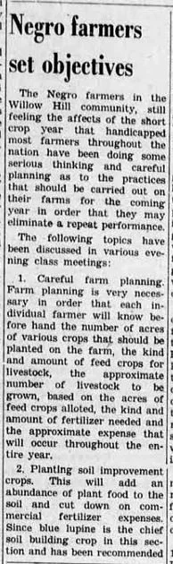 "Negro Farmers Set Objectives"