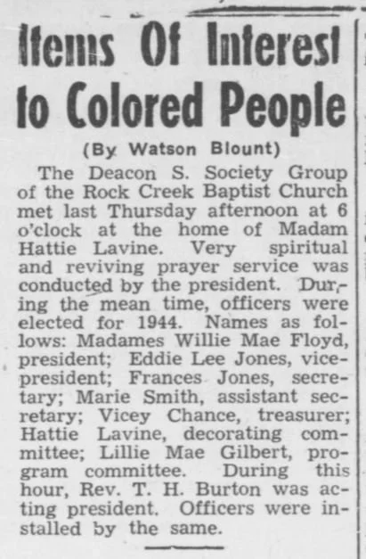 "Items of Interest to Colored People" (By Watson Blount)