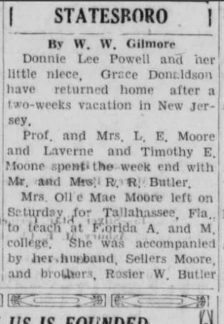 "OUT OF TOWN NEWS: STATESBORO" By W. W. Gilmore