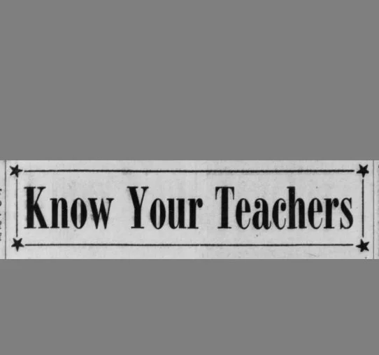 "Know Your Teachers"