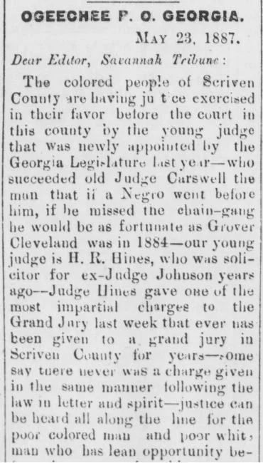 "OGECHEE P.O. GEORGIA."