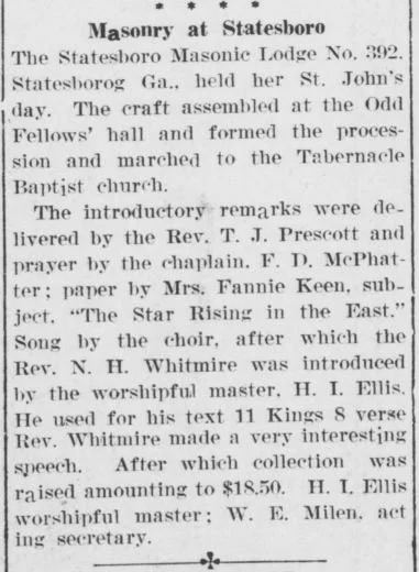 "Among The Masons: Masonry at Statesboro"