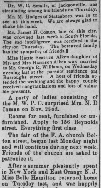 "Mr. M. Hodges of Statesboro..."