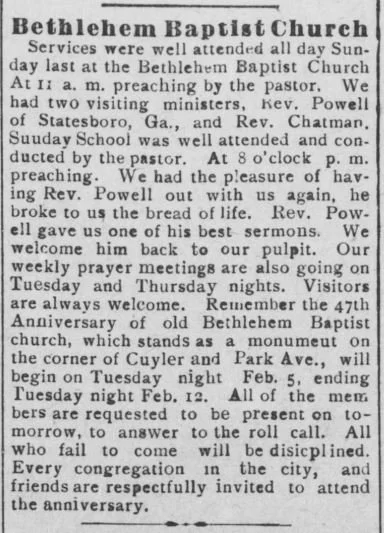 "Bethlehem Baptist Church"