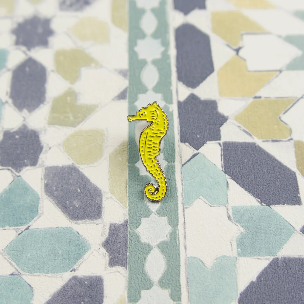 seahorse enamel pin