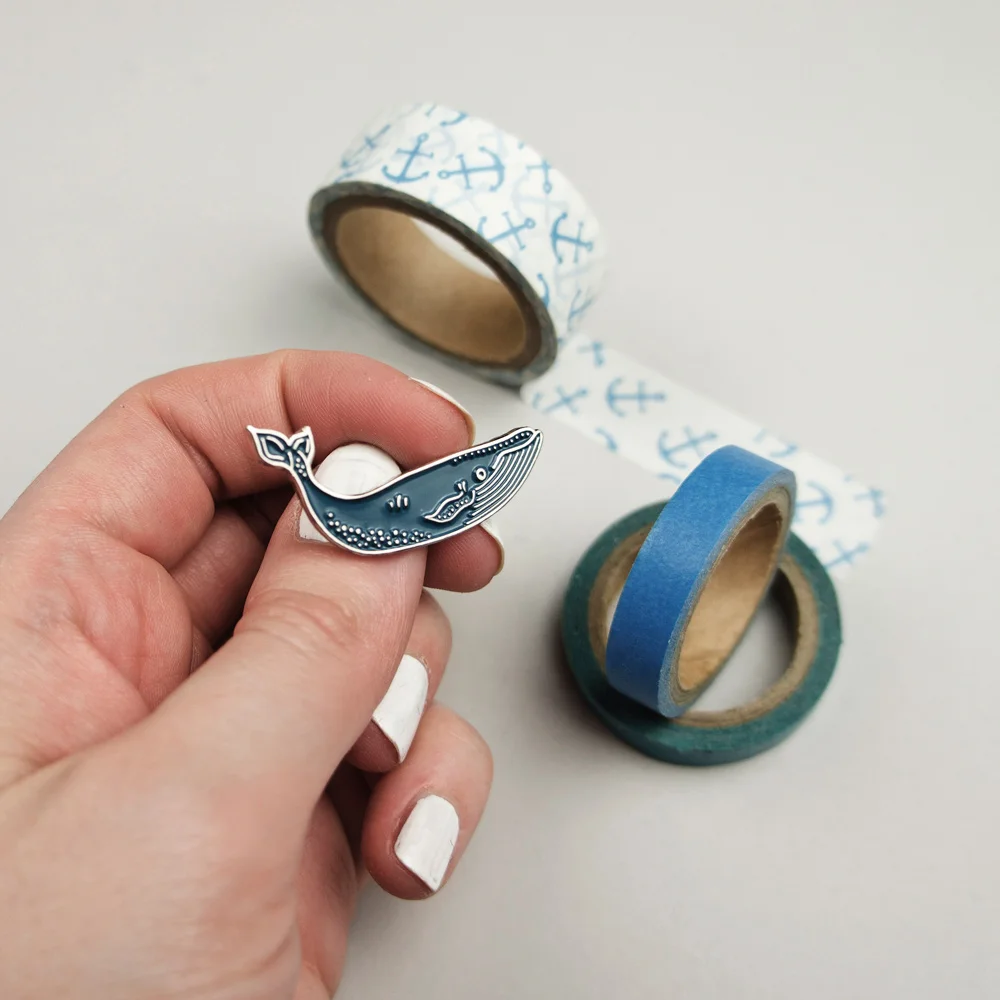 blue whale pin