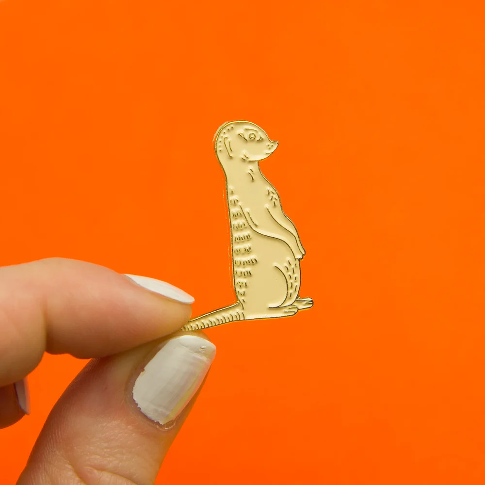 meerkat enamel pin