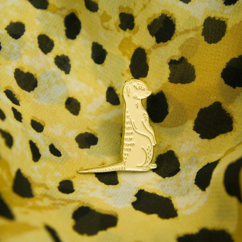 meerkat enamel pin