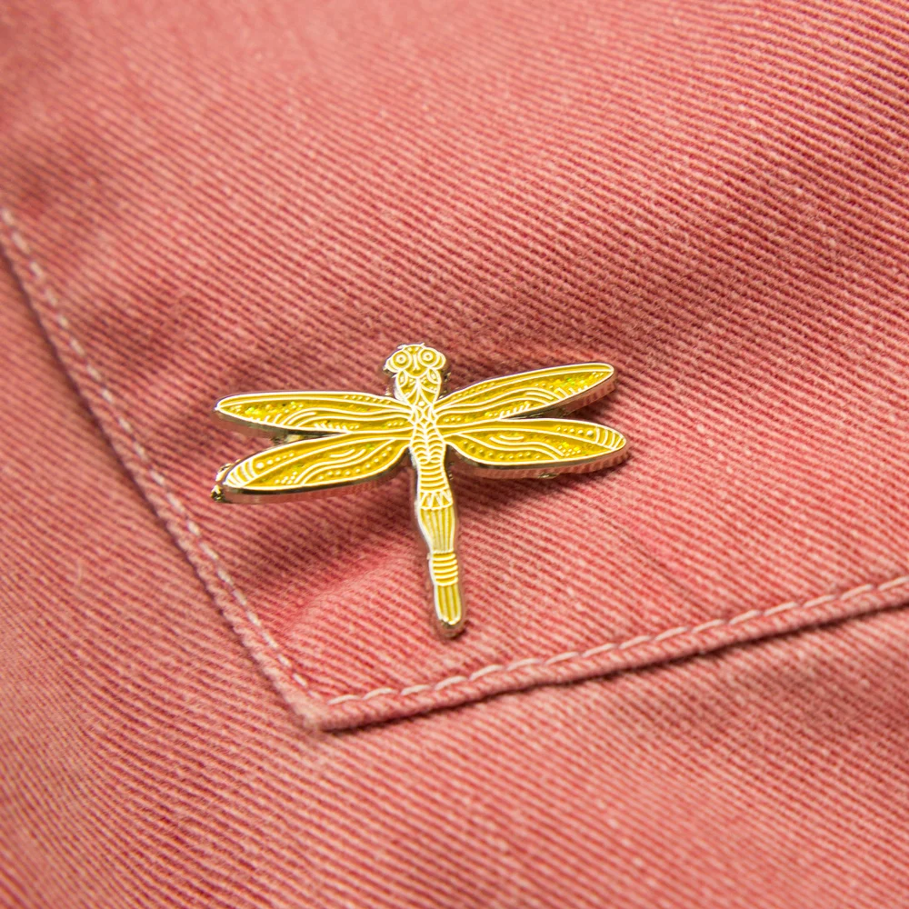 yellow dragonfly pin
