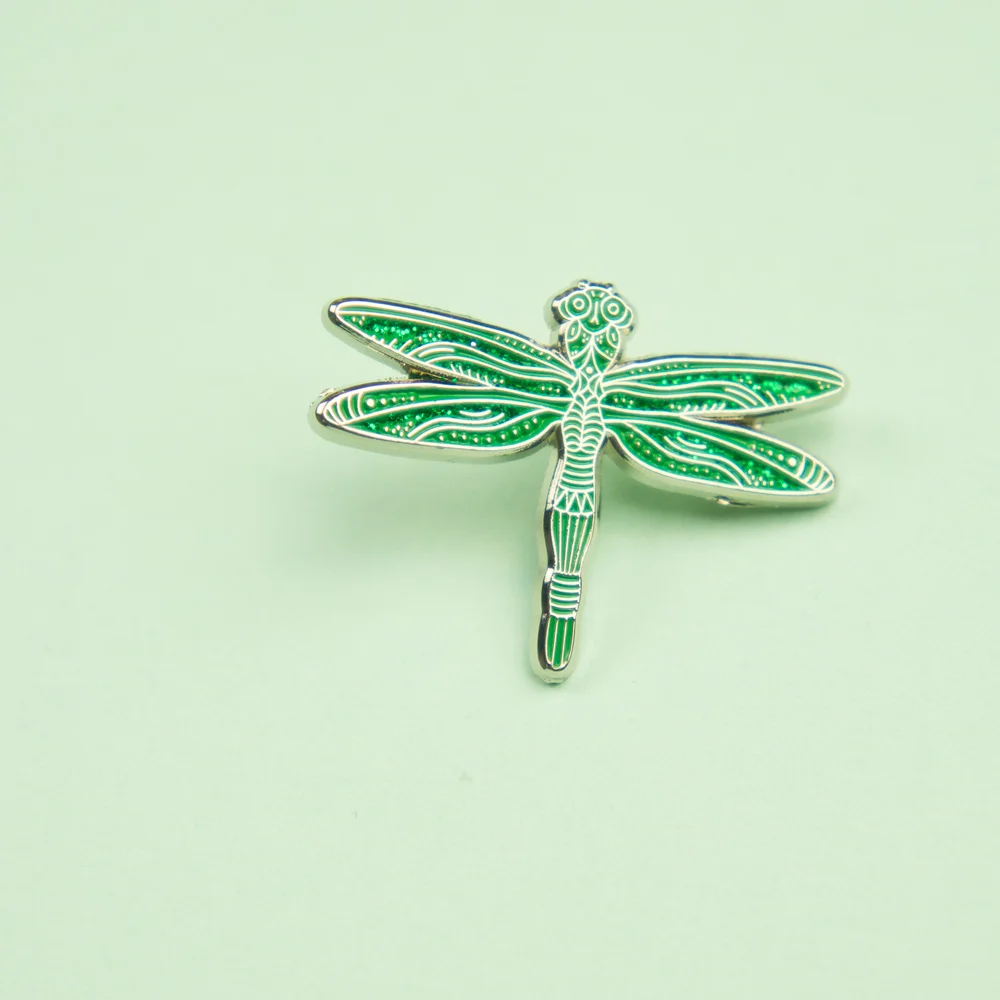 green dragonfly pin