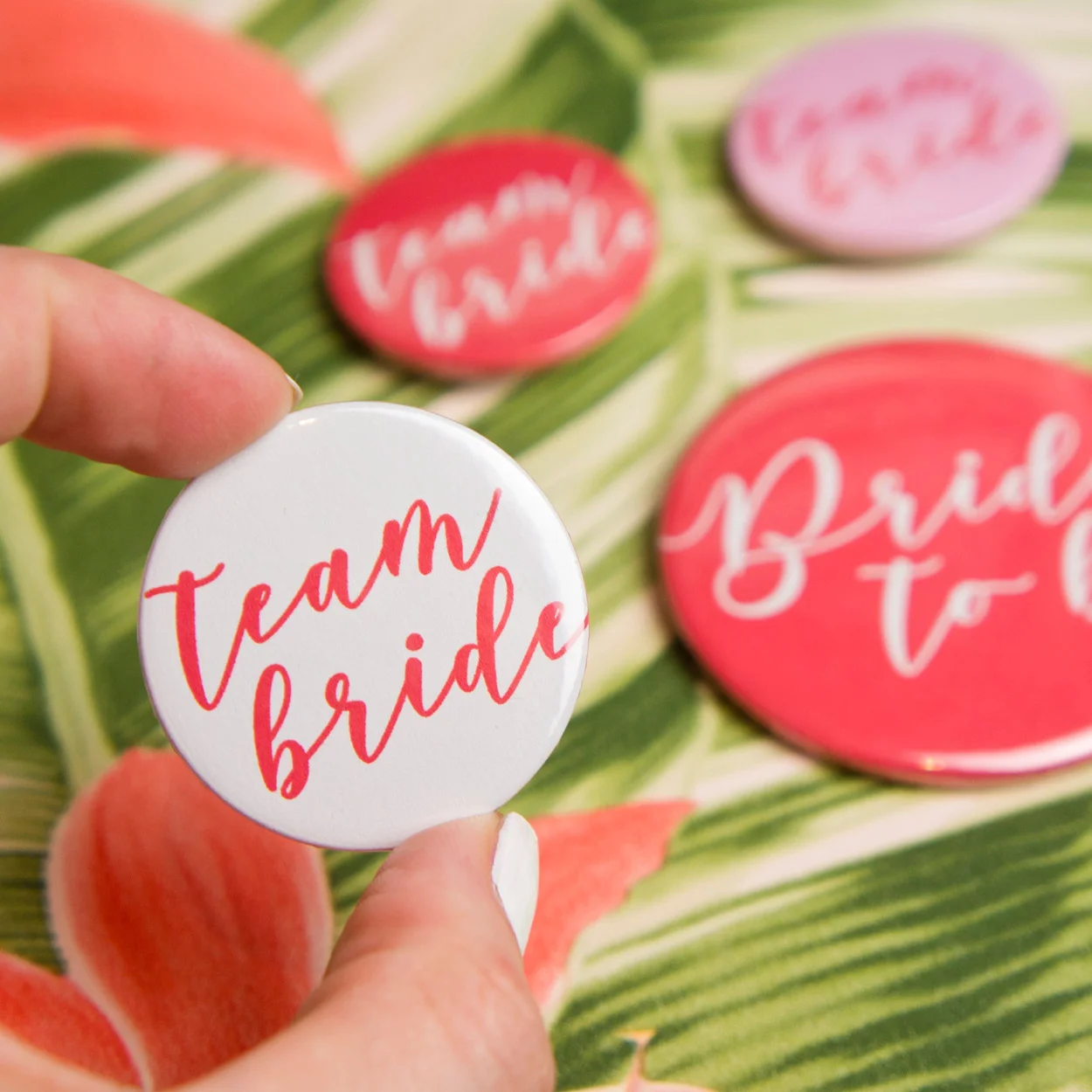 team bride set hen party badges