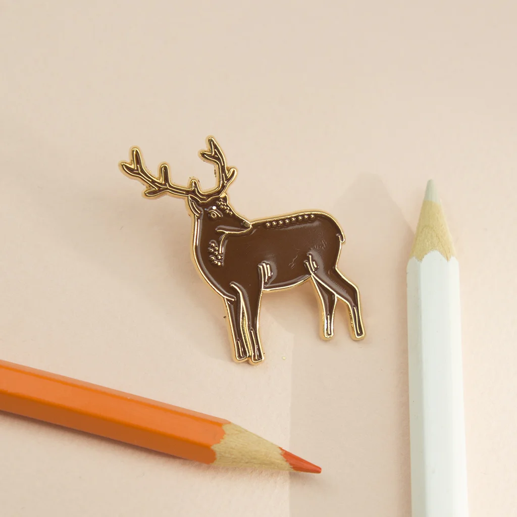 stag enamel pin