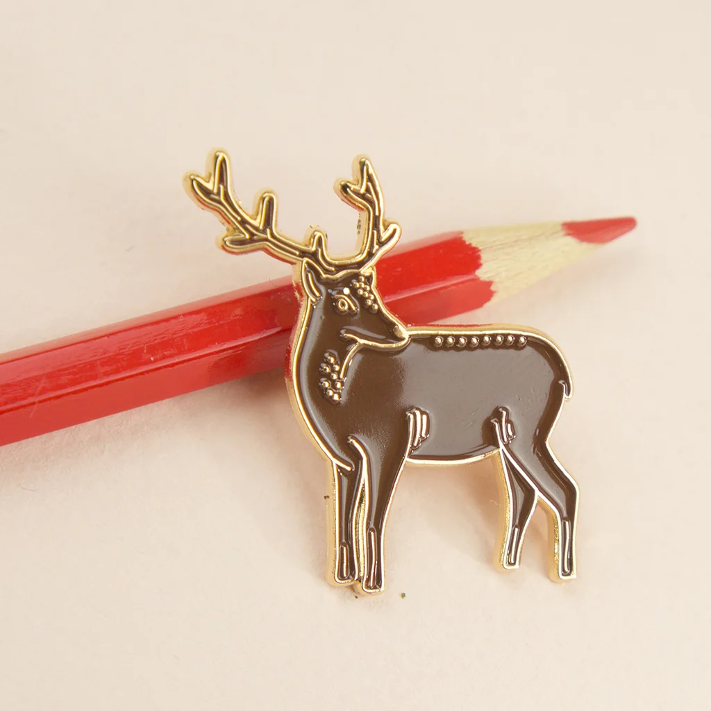 stag enamel pin