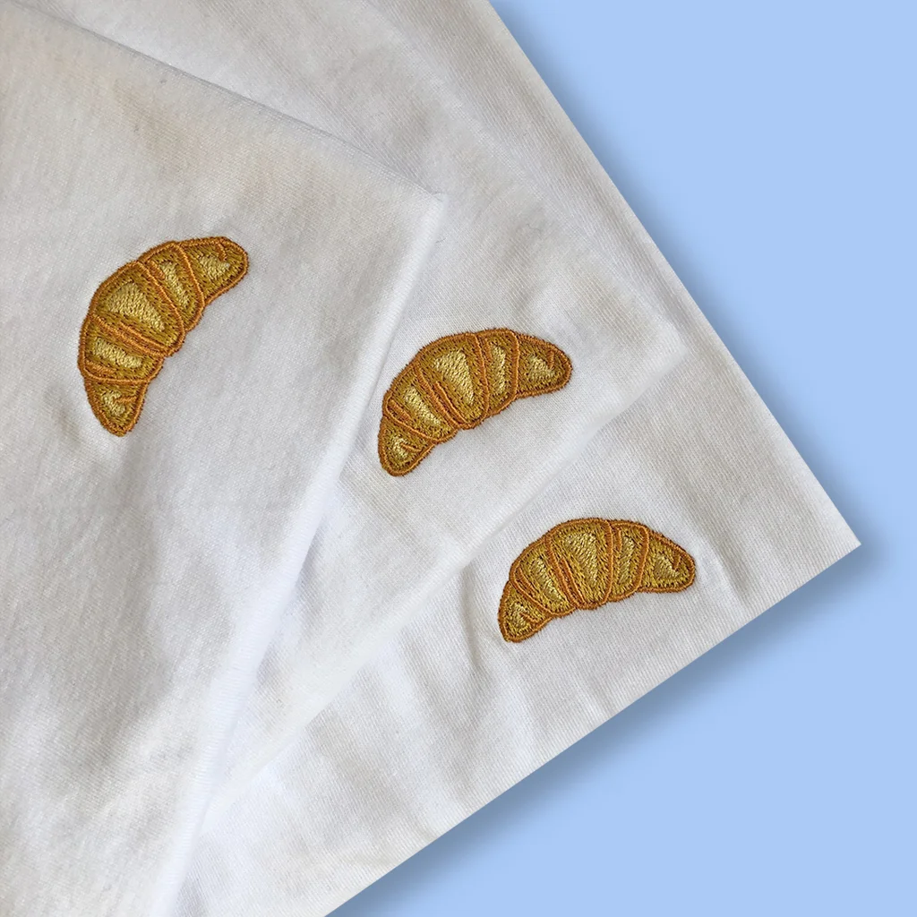 embroidered croissant tee
