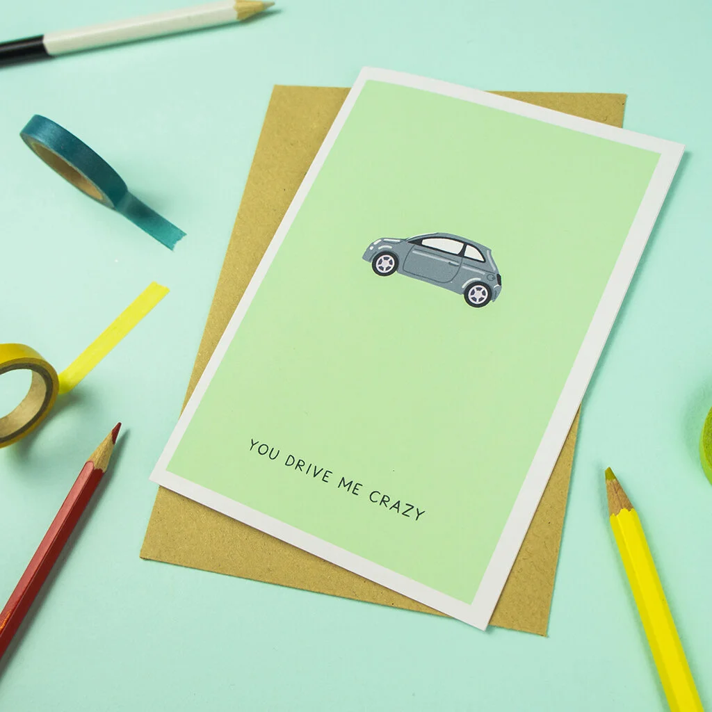 drive me crazy car card