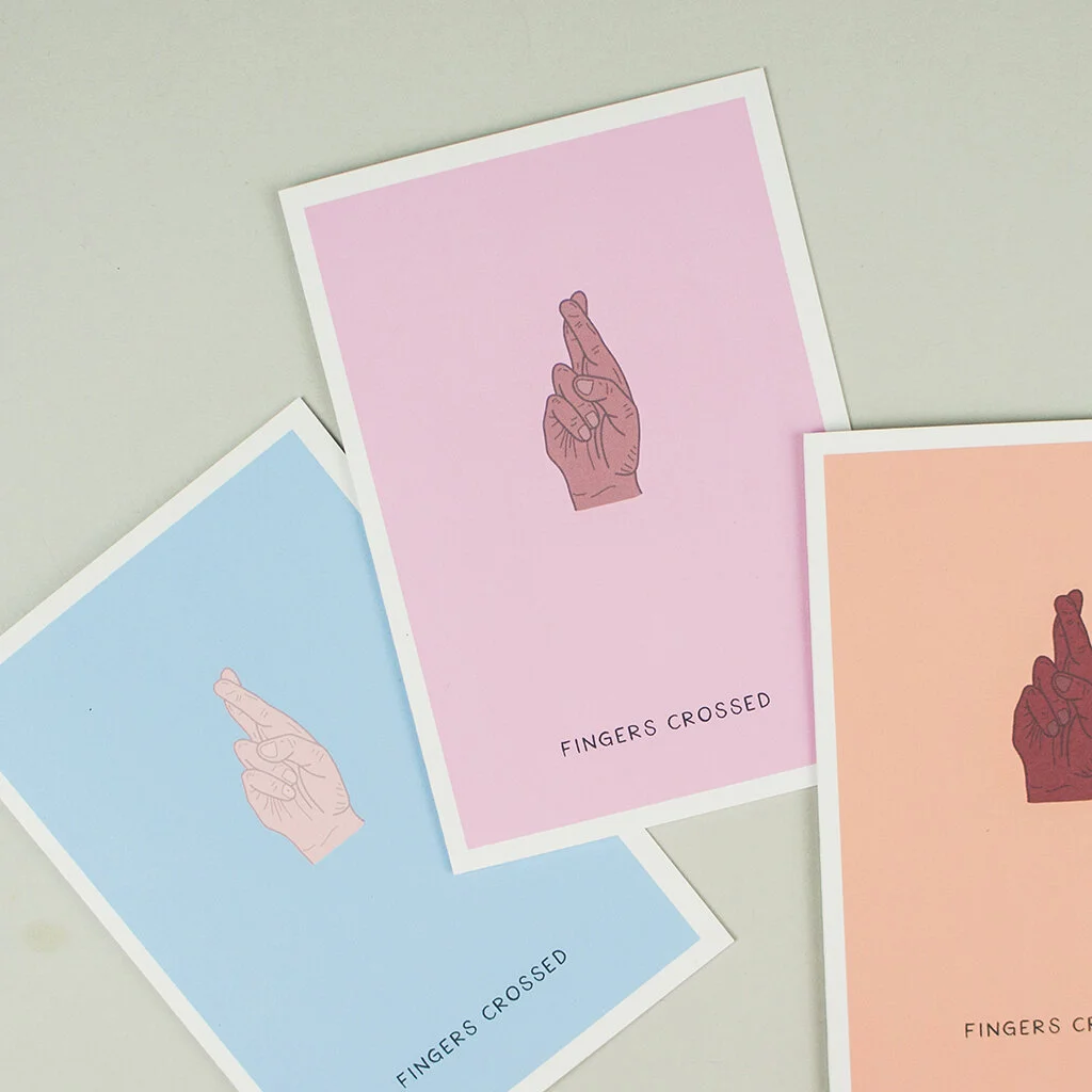 fingers crossed card