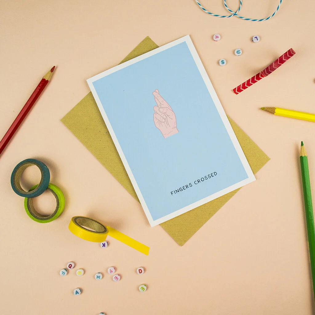 fingers crossed card