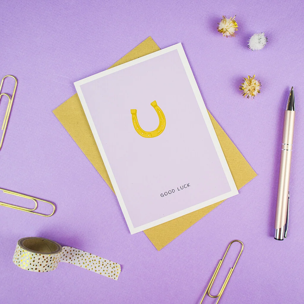 horseshoe good luck card
