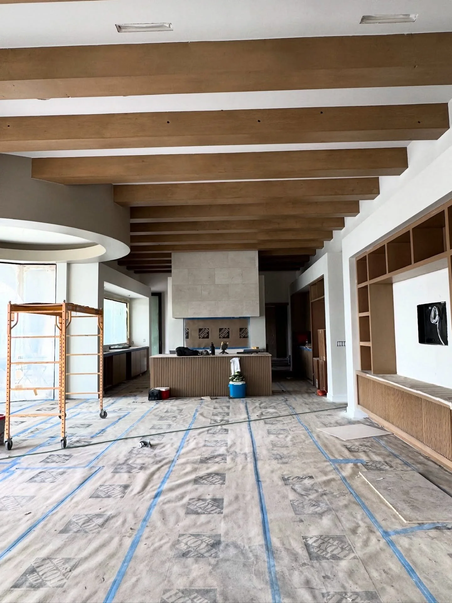 We love when drawings and mood boards start turning into real spaces. Our Westlake new build is in that exciting phase where the vision is becoming reality &mdash; and it&rsquo;s looking so good. #atxinteriors #atxconstruction #atxinteriordesigner #n