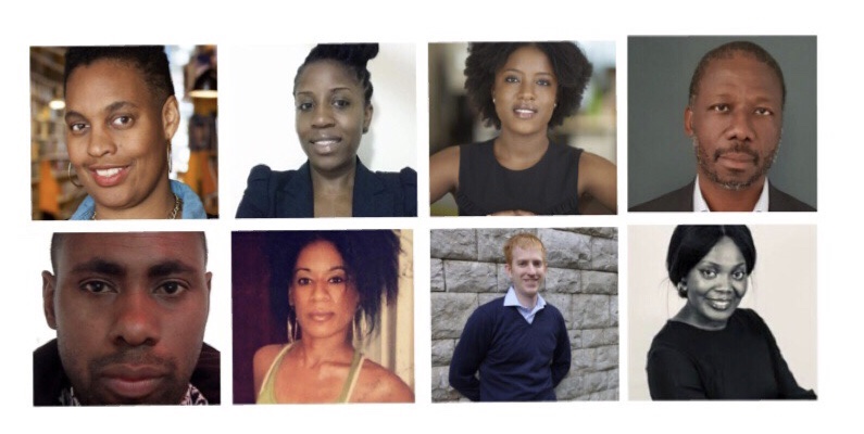 Top (from l to r) Sharmaine Lovegrove, Caroline Hussey-Bain, Katie Dash, Olakunle Babarinde Bottom (from l to r) Harun Morrison, Jennie Baptise, Adam Crymble, Rukayah Sarumi