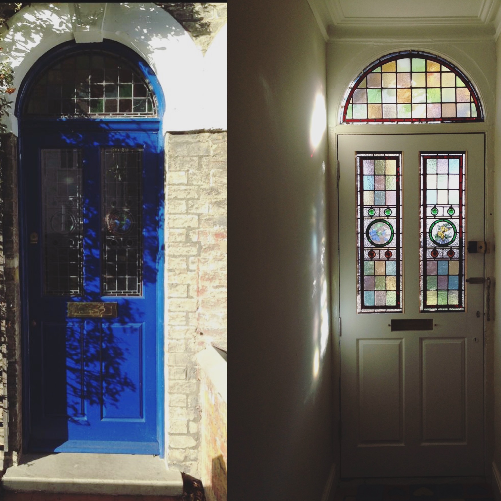 The new front door we created for a customer who wanted more light in their hallway. The existing door was unglazed, so we matched the glass design in the curved fan light above and incorporated it into the door.