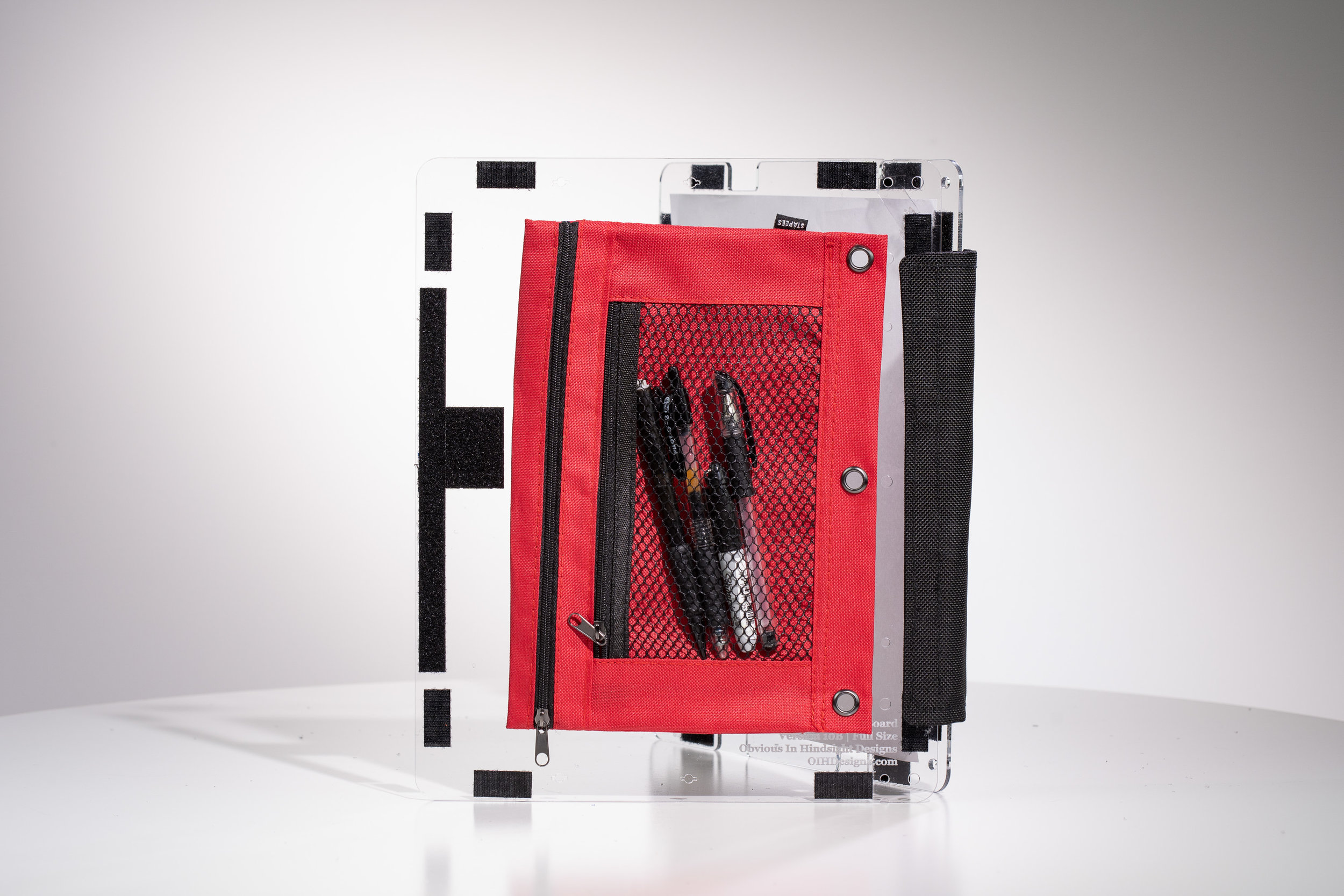 A pencil holder can easily be added to the back.