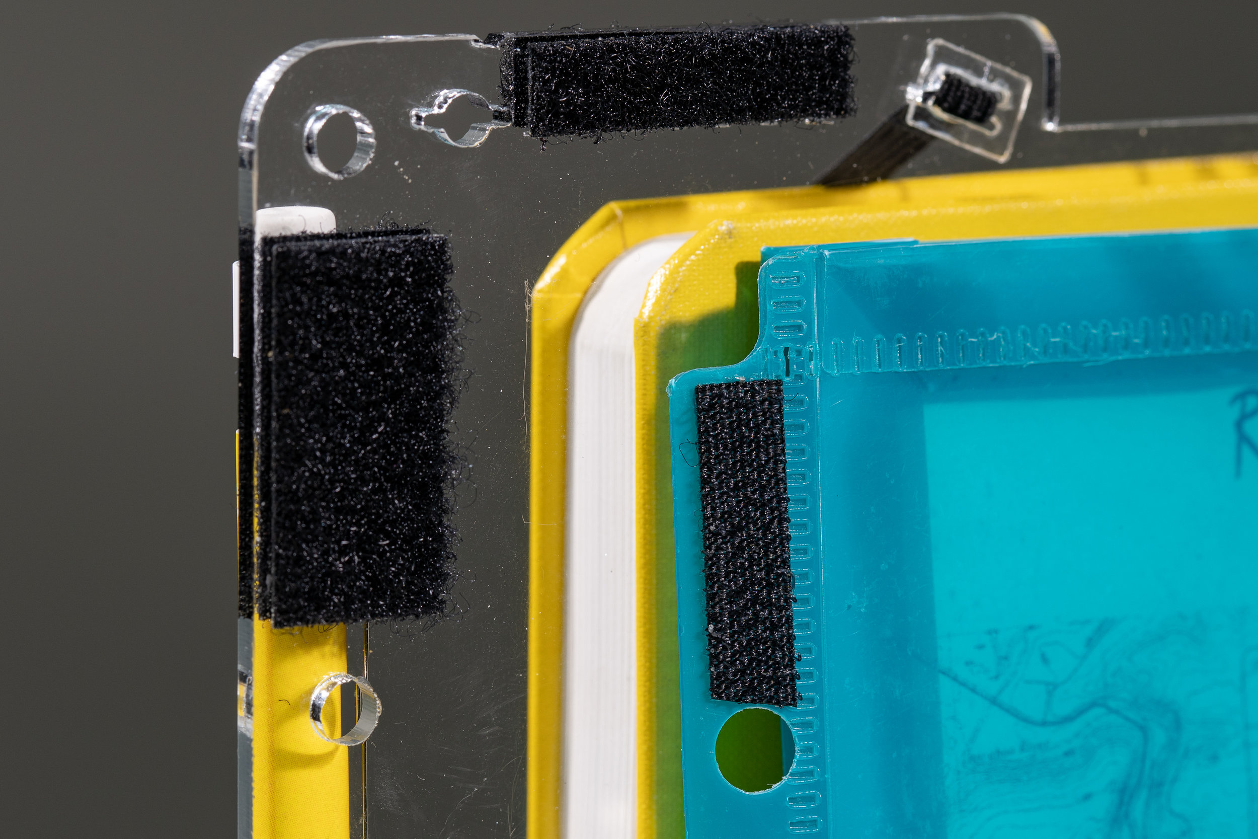 Detail of Binder shown hook and loop fastener.