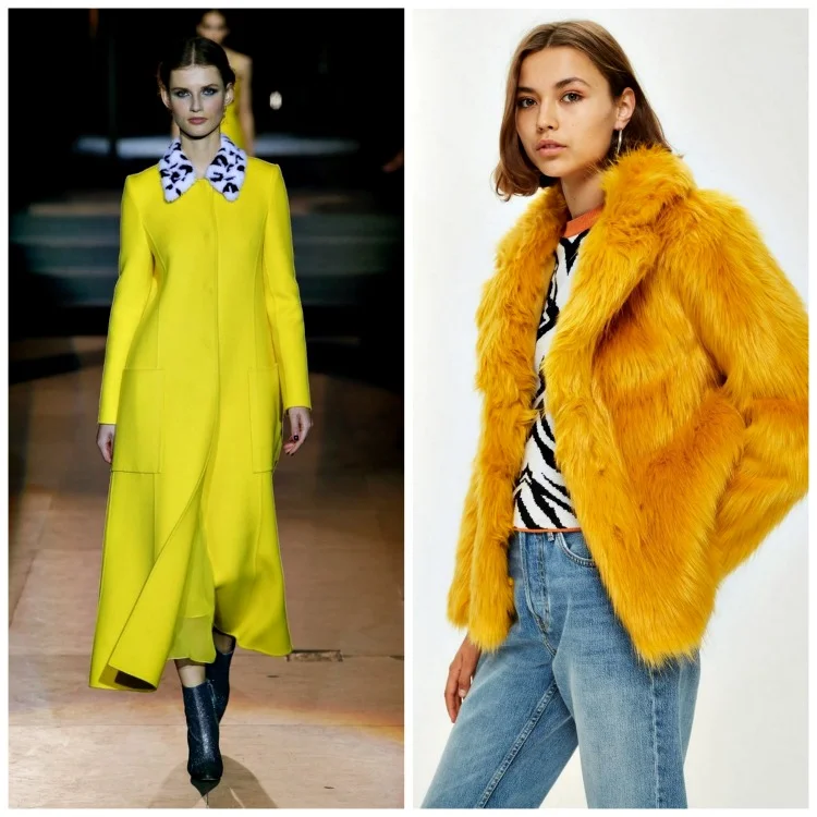 From left: Oscar de la Renta Fall 2018; TopShop Faux Fur Coat , $150