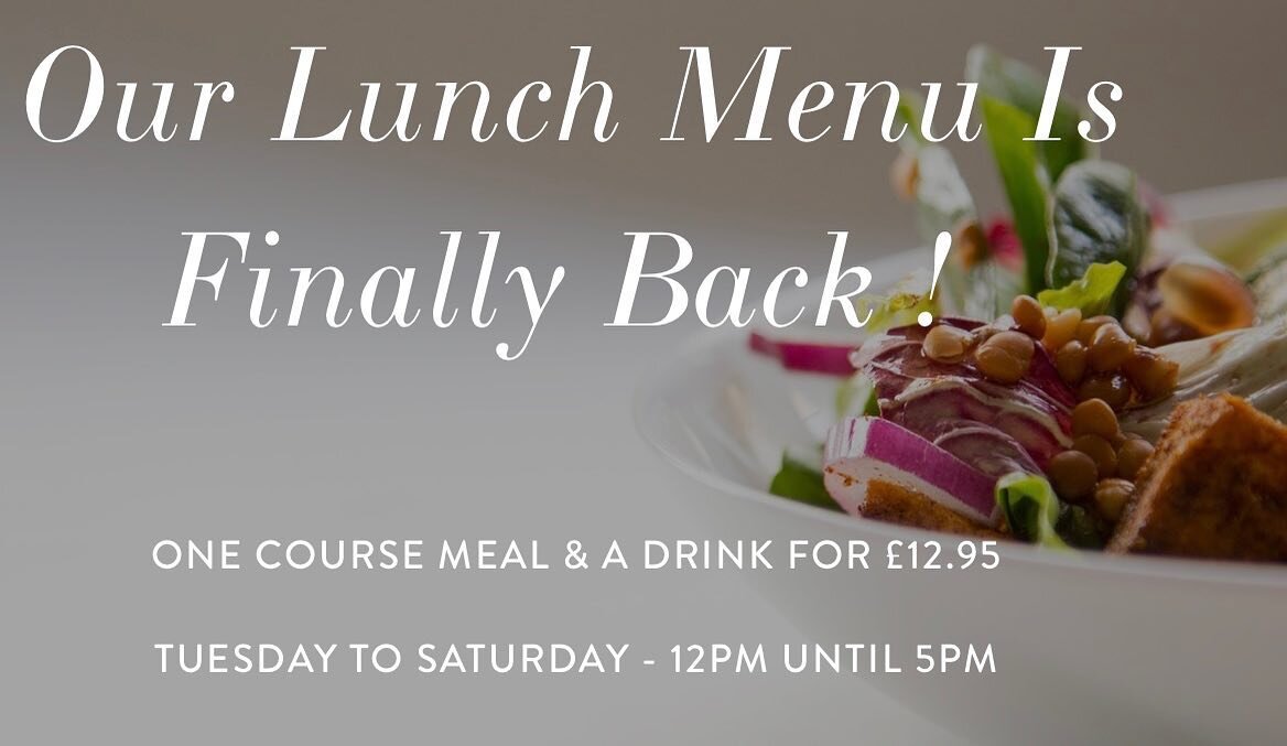 𝐼𝓉&rsquo;𝓈 𝒷𝒶𝒸𝓀 !! 🙌🙌

Back on demand our popular Lunch menu is back from today 🎉🎉

One Course Meal 🍕&amp; a Drink 🍷 for &pound;12.95 ‼️
🗓️Tuesday to Saturday - 12pm until 5pm 

#lunch #lunchdeal #lunchmenu #pizzalover #vinoitaliano #pe