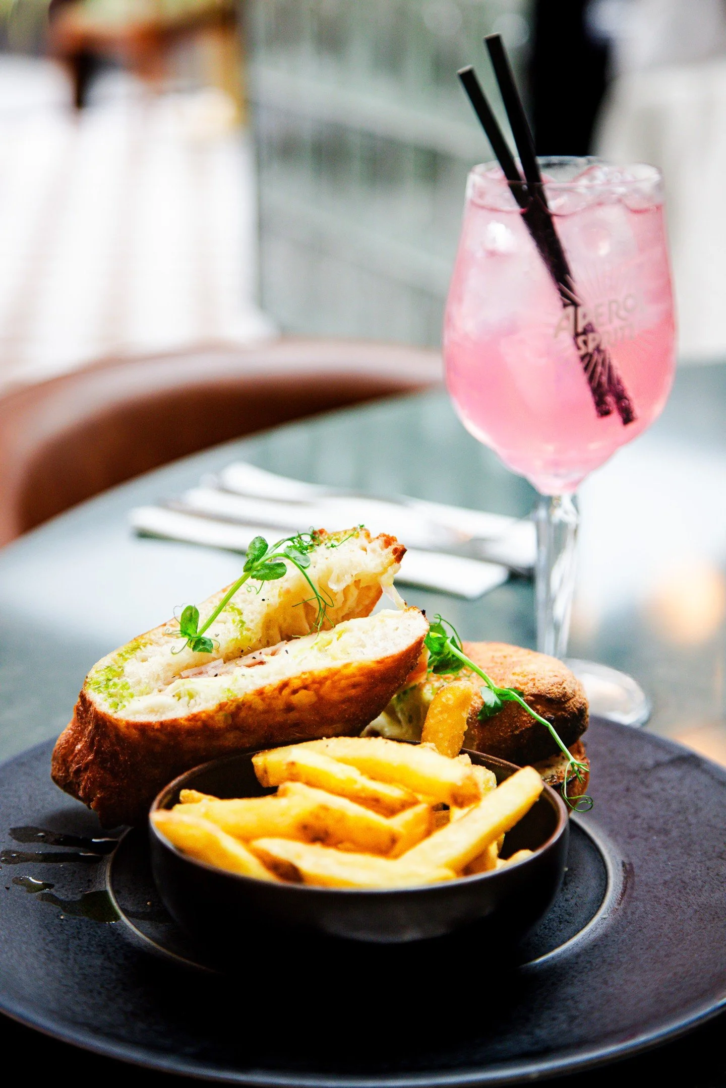 Lunch, but make it worth leaving the house for.

Ham and mozzarella focaccia, golden on the outside, soft in the middle&hellip; with something cold and refreshing alongside to top it off.

Message us to book your table.

.
📞01270 390045 for reservat