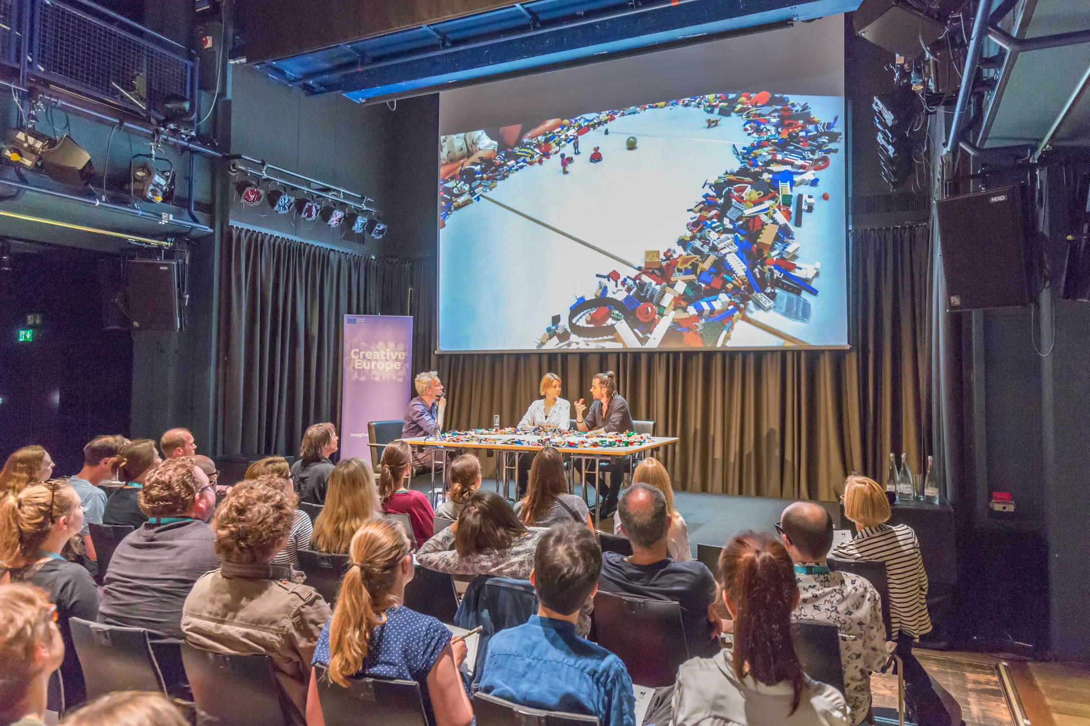 Munich, Germany: Mapping the film proposal 'LILEA ROSA' to a live audience. June 2017