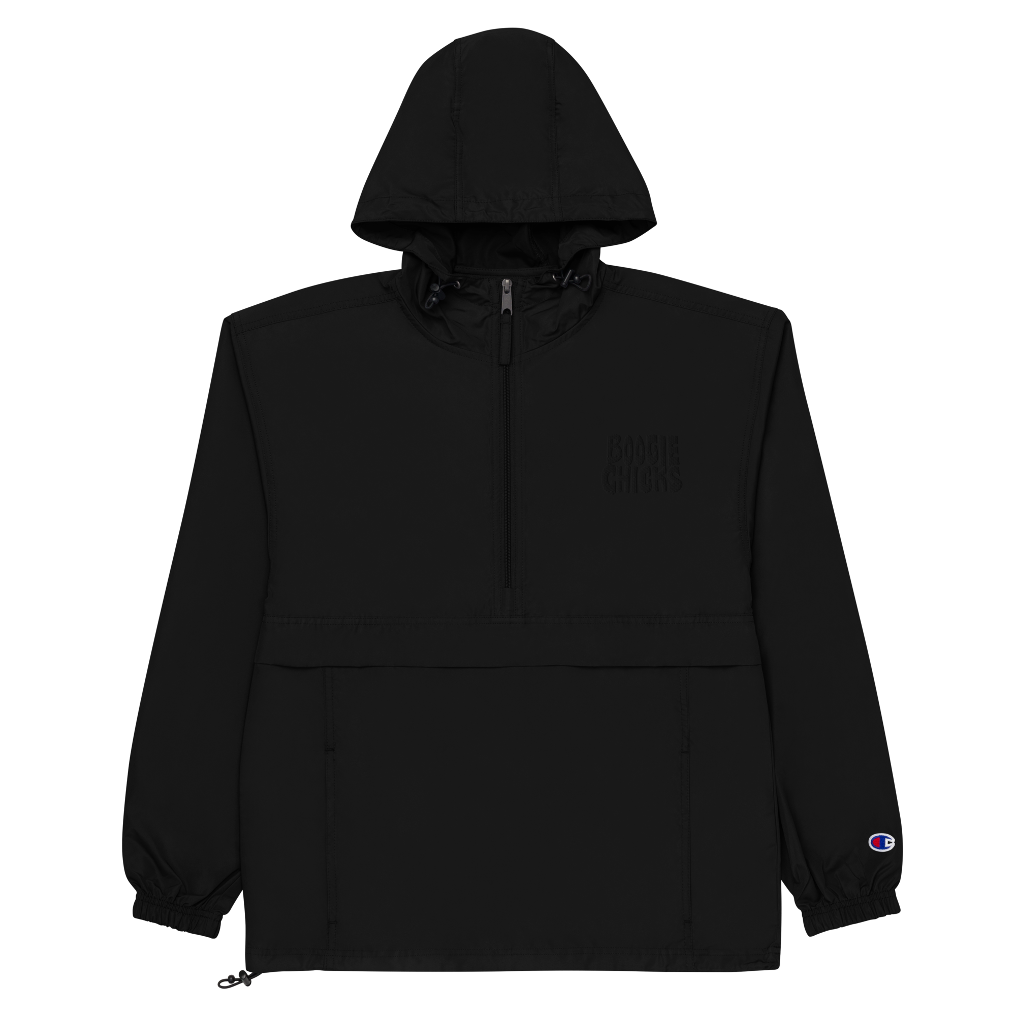 unisex-champion-packable-anorak-black-front-6a19c8b7d7feb.png