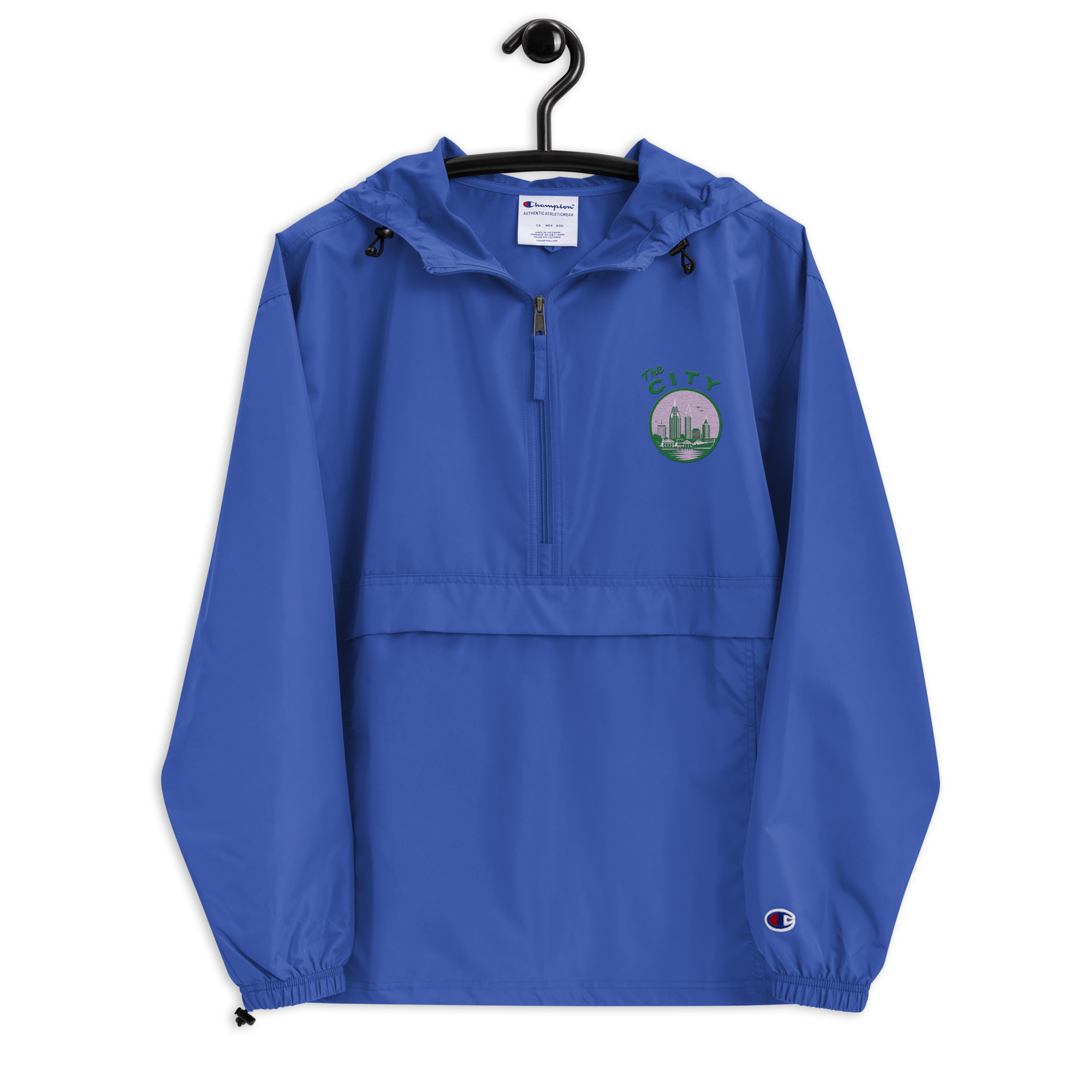 unisex-champion-packable-anorak-royal-blue-front-6a24a59b386eb.png