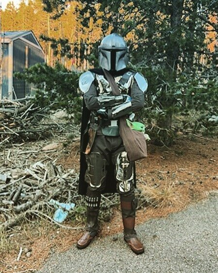 My son’s Halloween costume #starwars #mandaloriancosplay #grogu #babyyoda #halloweencostume #icantbelieveitsnovemberalready