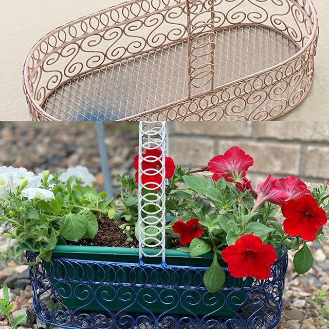Before and after #diy #decor #decorating we turned a wire basket into a cute Fourth of July planter! #fourthofjuly #summer #nautical #summer #writerslife #writer #mom #momlife more to come! #creative