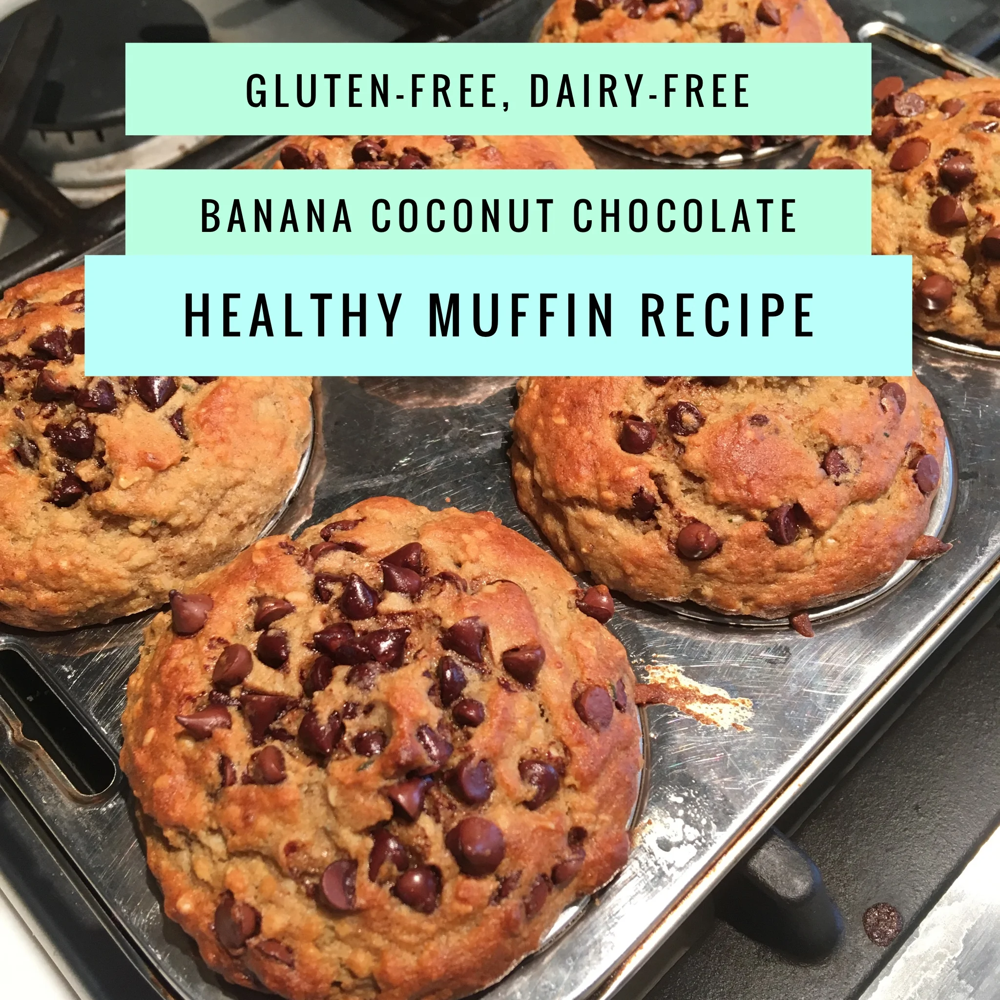 GLUTEN-FREE & DAIRY-FREE BANANA COCONUT CHOCOLATE HEALTHY MUFFIN RECIPE