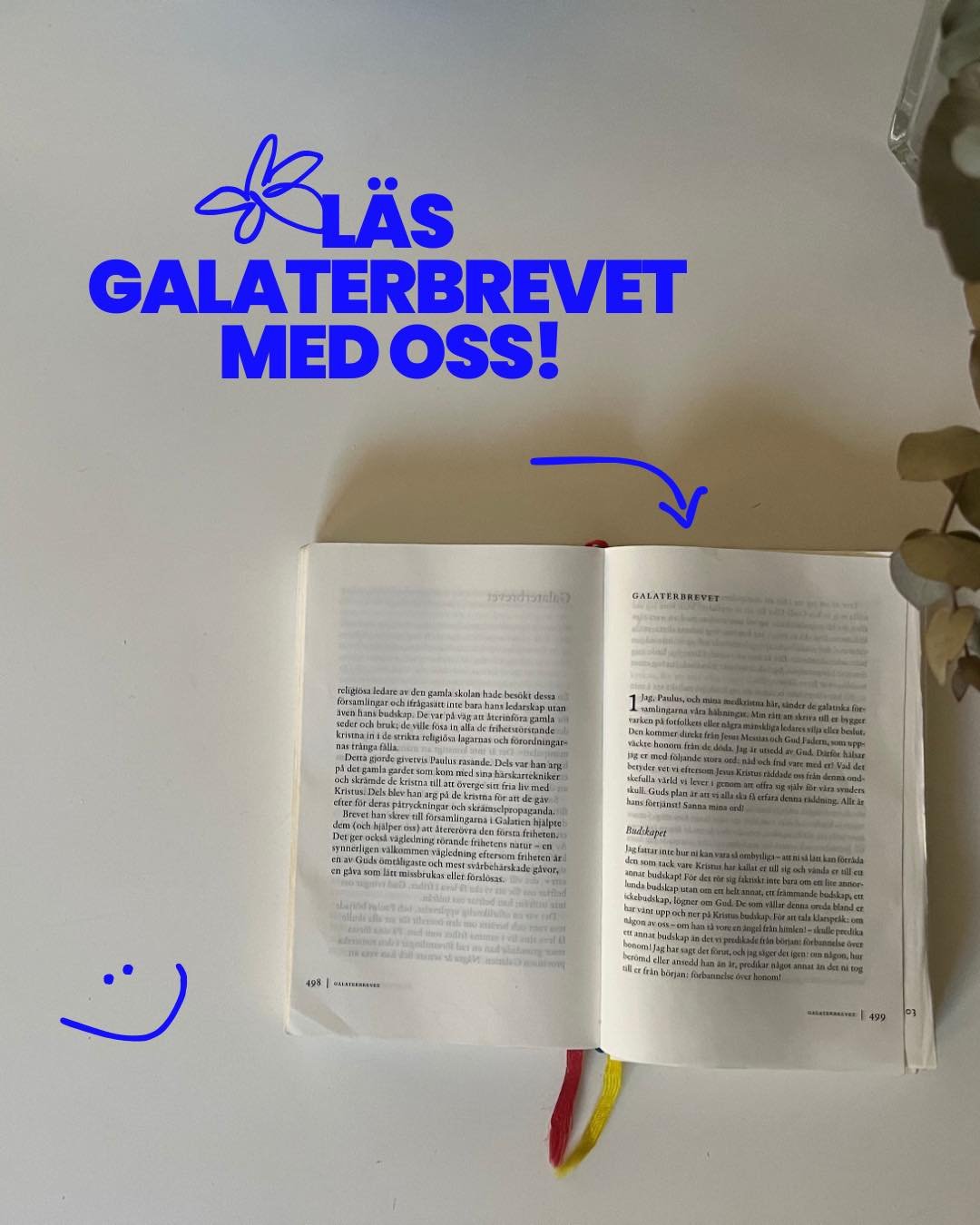 Under 6 veckor kommer vi predika utifr&aring;n Galaterbrevet. 
Ibland kan det vara bra att f&aring; verktyg till hur man kan f&ouml;rdjupa sig i bibeltexten. 
Vad st&aring;r det? Vad betyder det och vad har det med mig att g&ouml;ra? 
Tv&aring; s&ari