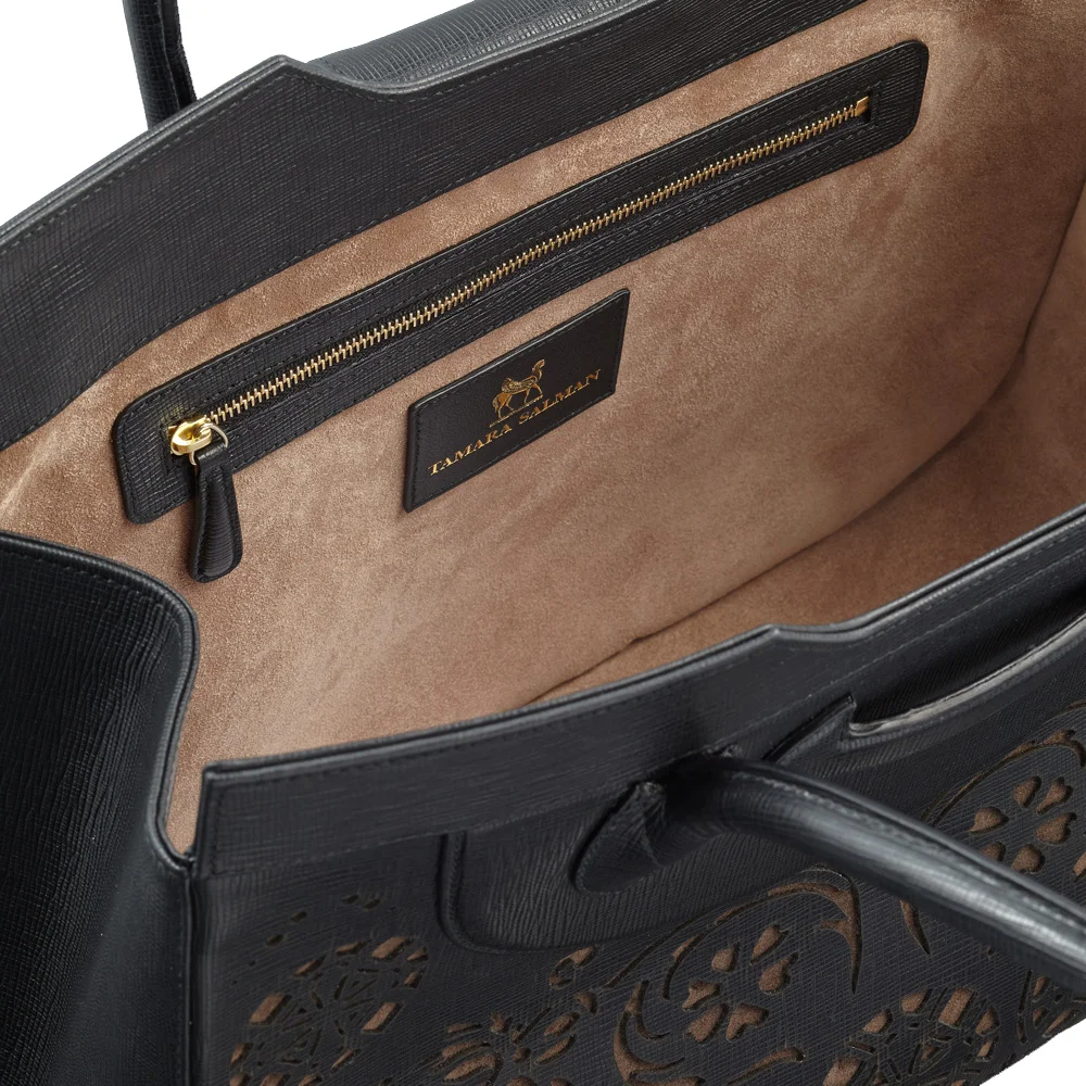 Minerva Tote Midnight Black+ Main Interior Logo Shot + LSEBKQ69 (4).jpg