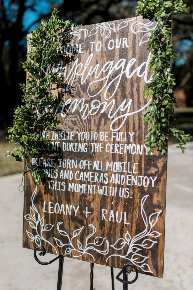 Wedding reception sign