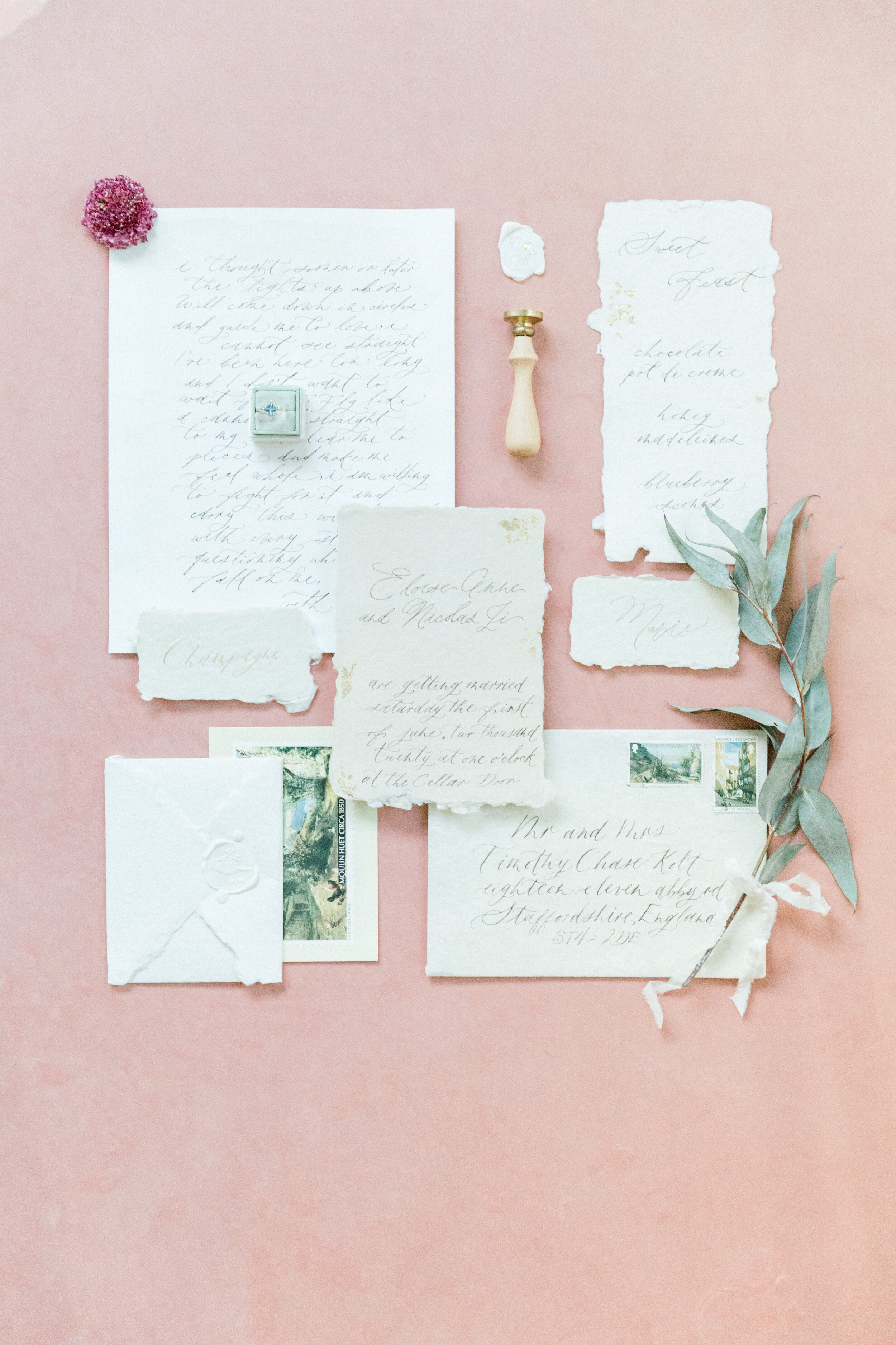 Houston fine art calligrapher - Esperanza Atelier calligraphy and wedding stationery