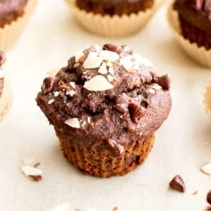 Double Chocolate Banana Almond Mini Muffins