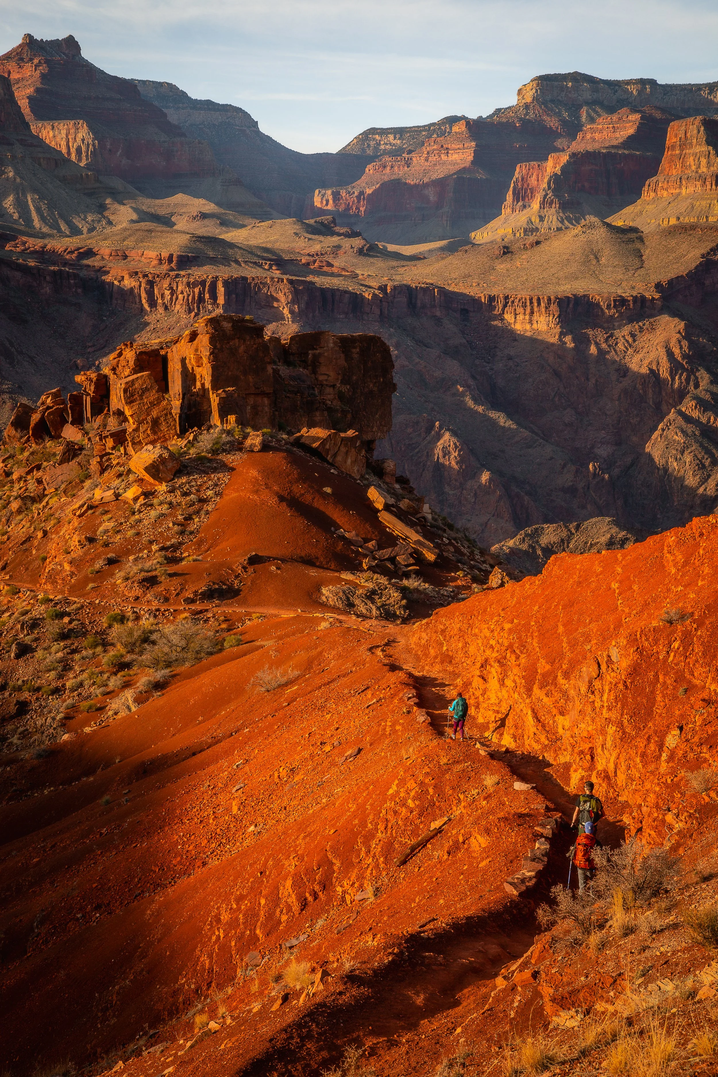   Hikers making their way to the bottom of the Grand Canyon  