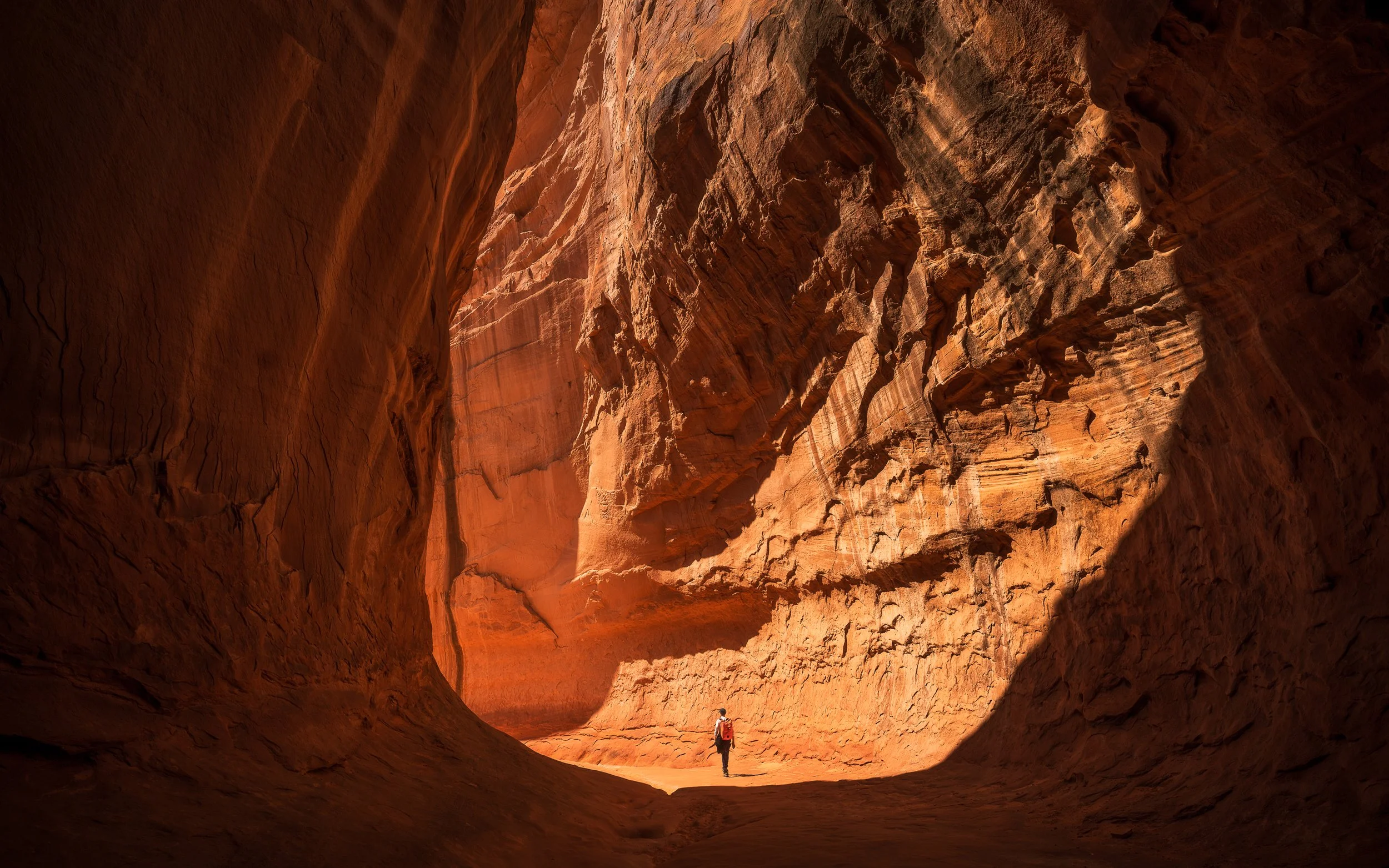   Exploring a remot slot canyon in southern Utah  
