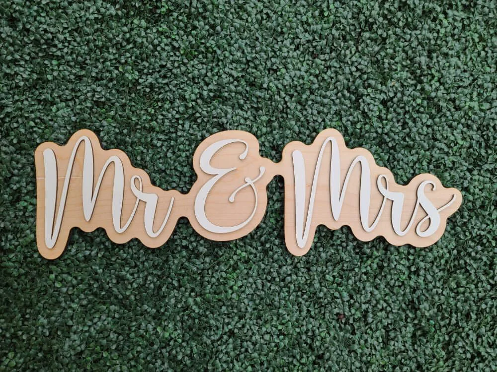 Mr &amp; Mrs Wooden Sign
