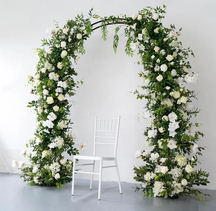 Full Green and White Flower Arch