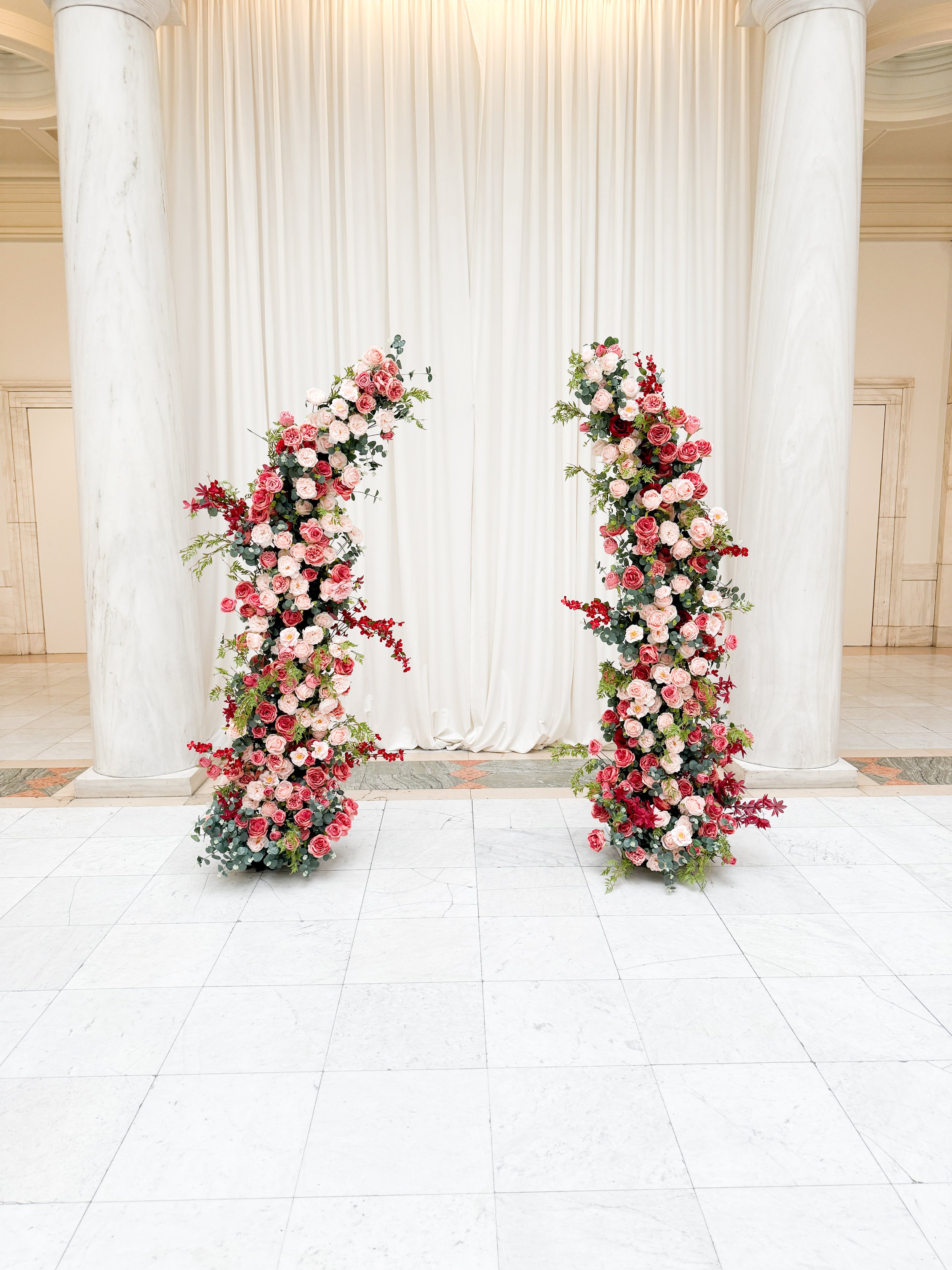 Deluxe Maroon Flower Arch