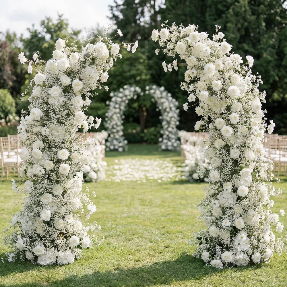 White Rose and Baby's Breath Arch